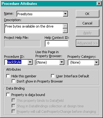 Procedure Attributes d.b.